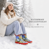 Bottes de cheville en néoprène pour femmes OEM ODM avec bout rond, semelle en caoutchouc imperméable, doublure en polyester, couleurs personnalisées pour l'approvisionnement des marques