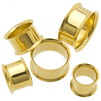 [SO-011] Tunnels et Plugs d'Oreille en Acier Inoxydable 316L Double Flare PVD Or Rose de Haute Qualité, Vente en Gros de Bijoux de Piercing Corporel