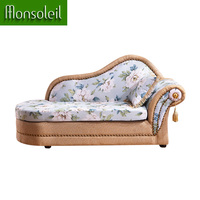 Canapé Chaise Longue en Tissu Bleu Design Moderne Haut de Gamme pour Salon avec Repose-Pieds