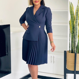 Vestiti all'ingrosso donna taglie forti da donna abbigliamento da ufficio da donna formale abito da lavoro decorazione con bottone per la carriera vestirsi ufficiale - Product Image 4