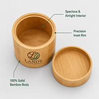 Boîte à thé en bambou naturel de qualité supérieure avec logo personnalisé, emballage de thé en bois cylindrique durable pour boîte cadeau professionnelle