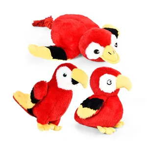 Eco Friendly Cute Parrot Shaped Soft Durable Dog Squeaky Toy Plush Dog Toys