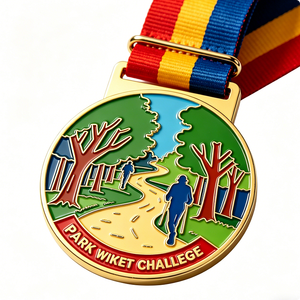 Venta Directa de Fábrica, Medalla 3D Personalizada de Metal Chapada en Oro, Impresión Offset, Cinta Roja y Blanca, Regalo Promocional con Temática Deportiva - Product Image 4