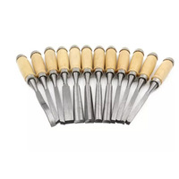Ensemble de 12 ciseaux à bois de haute qualité, ensemble d'outils de sculpture sur bois pour charpentiers, outil de travail du bois avec sac en toile