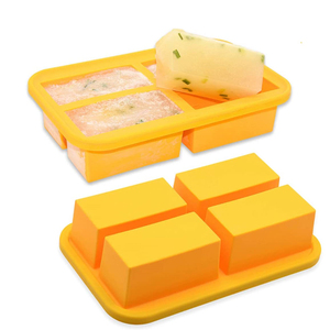 Thực phẩm tủ đông Container Freeze súp nước dùng nước sốt Ice Cube khay Extra-Large 1-cup phần Silicone đóng băng khay với nắp - Product Image 2