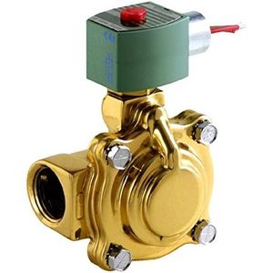 Vanne à eau chaude pilotée en laiton Asco Power Technologies 8220G11 de 1-1/2 pouce normalement fermée pour eau à haute température - Product Image 1