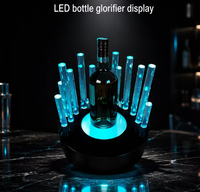Présentoir à bouteilles LED circulaire en acrylique sur mesure, support de bar lumineux en plexiglas, présentoir à vin de luxe pour restaurant et club