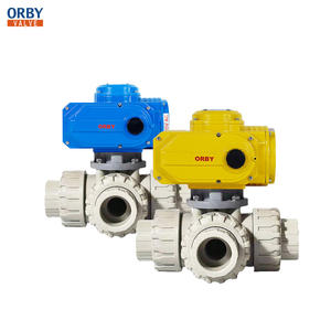 Válvula de bola de plástico motorizada eléctrica de PVC PPH CPVC IP67 Puerto T de 3 vías o puerto L - Product Image 1
