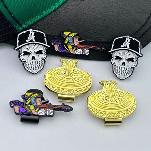Clip de casquette de golf en métal peint, badge de dessin animé crâne d'Halloween, accessoires vestimentaires en alliage de zinc, cadeau durable - Product Image 2