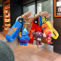 Llavero de Peluche de Trolls, Accesorios de Goma para Bolsa o Mochila, Juguete Unisex para Niños de 14 Años en Adelante, Versión Q, Serie de Moda, Regalo
