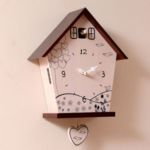 Orologio da parete 14 pollici orologio da parete a cucù di uccelli da cartone animato altalena orologio al quarzo casa Decro camera da letto bambini personalità giorno allarme - Product Image 4