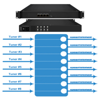 Récepteur Satellite DVB-S 4/8/12/16/20/24 avec IPTV Gratuit, Entrée RF Hôtel pour Passerelle IP, Tête de Réseau Vidéo, Tuner Modulateur DVB-C-T TV