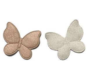 Parche para ropa al por mayor para coser, Parche de mariposa con purpurina Rosa acolchado 3D DIY para adornos de ropa - Product Image 2