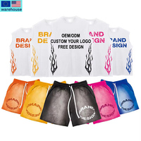 Vente en gros de pantalons de jogging brodés pour la gym Oem Logo personnalisé Impression bouffante Grande taille Shorts de sport sans manches 2 pièces en coton Ensembles pour hommes