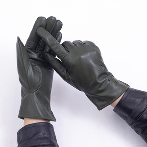 Guanti invernali alla moda in vera pelle per donne che si incrociano con un Design caldo guanti antivento per donna - Product Image 4