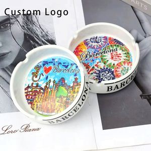 Cendriers ronds en céramique personnalisés, cendriers en porcelaine pour cigares de 3/4/5 pouces avec fentes, cadeau - Product Image 4
