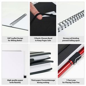 Spiral A5 Agenda Hardcover <b>Journal</b> Notebook & Writing Pads Waterproof Planner Diary Pu Spiral Notebook With Pen Holder - Product Image 5