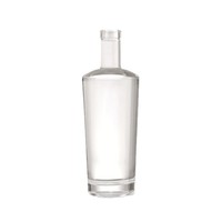 Botol Kaca Silinder Tahan Lama 700ml/750ml dengan Segel Gabus untuk Penyimpanan Wiski, Minuman Keras, Tequila, Vodka, Warna Kustom, Hot Stamping Emas