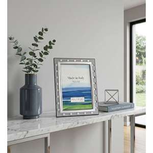 Beltrami Photo <b>Frame</b> <b>4x6</b> Silver Plated Metal <b>Frame</b> With Dots Design Made In Italy - Product Image 2
