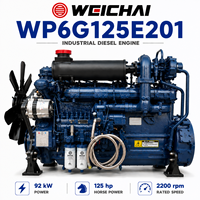 Mesin Diesel Konstruksi Weichai WP6G125E201 92kW 123HP 2000rpm 6 Silinder Turbocharged untuk Peralatan Loader dan Pompa