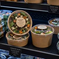 Conteneur jetable rond en kraft pour plats à emporter, boîte à repas avec couvercle, logo personnalisé OEM, vente en gros, boîte écologique en vrac