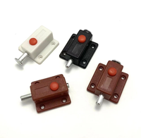 Loquet à ressort recouvert, boulon en plastique avec rondelle, noyau de serrure métallique pour porte et fenêtre d'armoire, quincaillerie de meubles en gros
