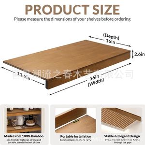 Estantes de madera para gabinetes de cocina, armarios móviles y estanterías de almacenamiento para baño. - Product Image 4