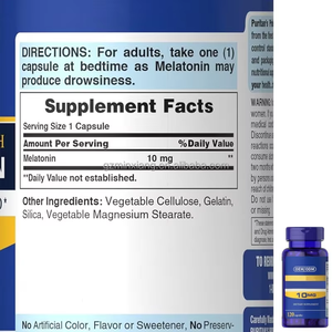 Người lớn 60 viên nang 30 cung cấp bổ sung giấc ngủ Melatonin không thói quen hình thành Ashwagandha magiê thảo dược hỗ trợ giấc ngủ lâu hơn - Product Image 2