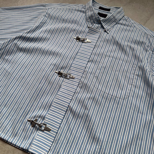 <span class=keywords><strong>T</strong></span>-shirt à manches longues pour homme, coupe ample, imprimé rayé, avec boutonnière de <span class=keywords><strong>pompier</strong></span> personnalisée, à épaules tombantes, style décontracté, pour le travail - Product Image 3