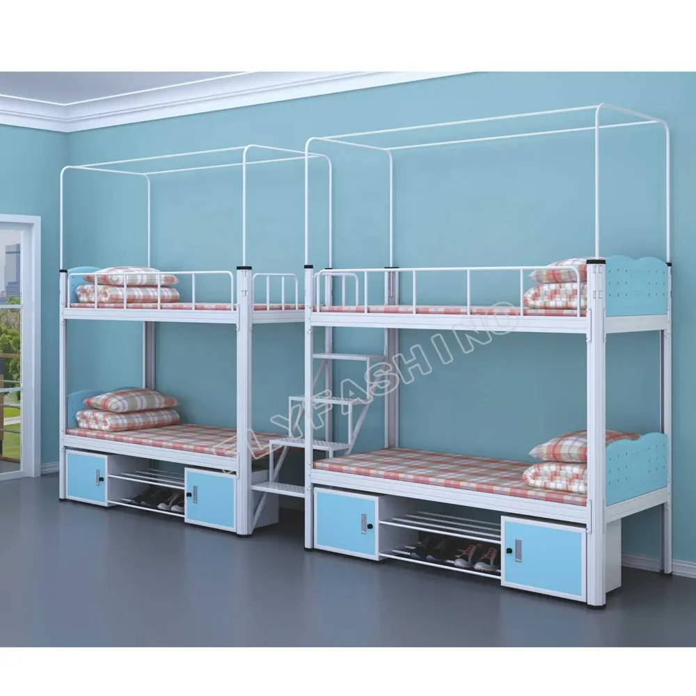 간결한 스타일 금속 이층 침대 학교 작업 기숙사