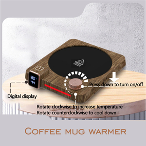 40W cắm điện sưởi ấm chai ấm Pad 9 cấp 40-80 ℃ thông minh nhiệt Coaster nhà và văn phòng sử dụng cà phê nóng/trà/Sữa nước - Product Image 5