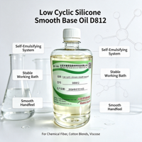 Huile de base lissante à faible teneur en siloxane cyclique, huile de silicone auto-émulsifiante pour le traitement de finition des tissus en fibres chimiques, polyester et coton