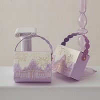 [En Stock] Creative Château De Mariage Boîte De Bonbons À Main Boîte D'emballage De Bonbons Feux D'artifice Or Estampage Logo Impression Princesse Boîte