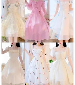 Wholesale Summer Women's French Bubble Sleeve Dress Women's Fragmented Flower Skirt Used <b>Clothes</b> - Product Image 3