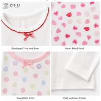 T-shirt Enfant Moulant à Manches Longues pour l'Automne, Vêtement d'Intérieur Imprimé Tendance Saisonnier en Coton Pur Élastique – En Stock