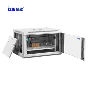 JZJG 2024 New Network Rack Wall Mounted Glass Door Network Cabinets White Fully Assembled Fan PDU Included Server Rack