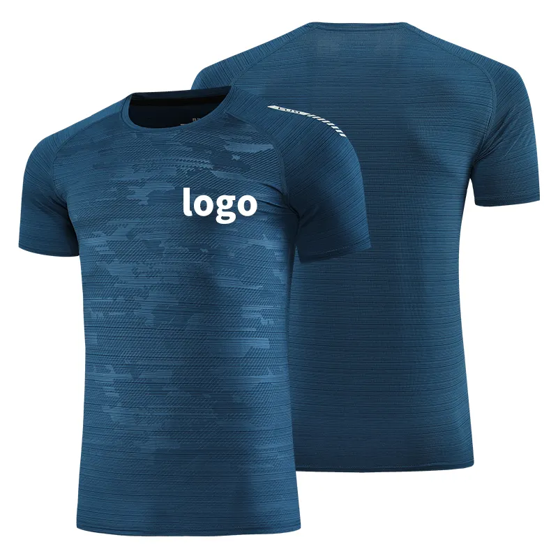 Kaus olahraga 243, cepat kering lengan pendek cetak kaus kebugaran Gym kaus latihan lari remaja bernapas pakaian olahraga
