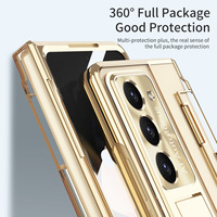 Coque de luxe magnétique pliable la plus vendue avec béquille pour Samsung Galaxy Z Fold 3 4 5 6 7, coque transparente plaquée pour hommes
