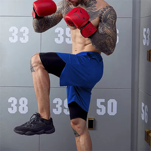 Short de course <span class=keywords><strong>2</strong></span> en 1 pour homme avec poche à fermeture éclair et boucle de serviette Short de sport 5 Short d'entraînement léger à séchage rapide avec doublure - Product Image 4