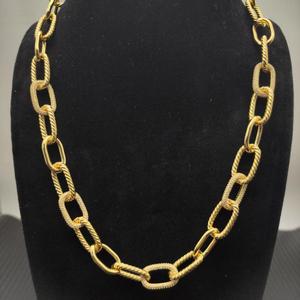 Collana in Argento 925 David Yarman con Catena in Oro 18K e Argento Sterling 925 per Donne, Bicolore con Ovale Liscio e Intrecciato - Product Image 5