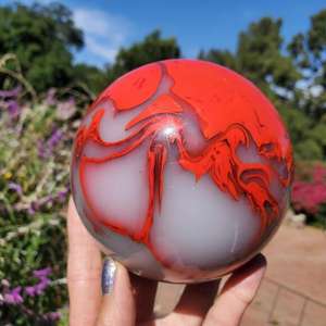 Esfera de Cristal de Ágata Roja al por Mayor, Adorno Artesanal para Decoración del Hogar y Regalos de Pascua - Product Image 2