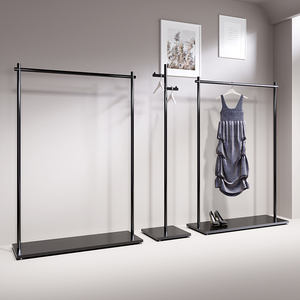 Porte-vêtements pour hommes et femmes Présentoir pour magasin de vêtements Présentoir <span class=keywords><strong>noir</strong></span> Présentoir simple au sol - Product Image 4
