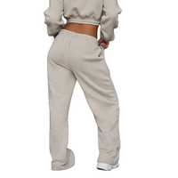 Ensemble 2 pièces décontracté et tendance pour femme : Haut court oversize uni de haute qualité et pantalon de jogging en tissu éponge – Vente en gros