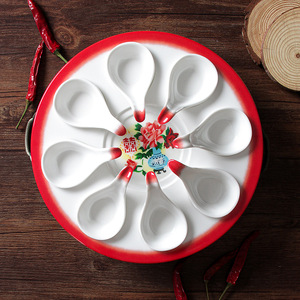 Xiangyuan <b>melamine</b> tableware, shrimp paste special <b>plate</b>, commercial imitation porcelain <b>plate</b>, banquet and banquet creative - Product Image 1