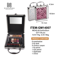 Set Rias Wajah Profesional Wanita Desain Baru: Eyeshadow, Lipstik, Pensil Alis, Lip Gloss, Kuas Makeup