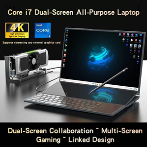 Nouvel ordinateur portable professionnel en métal avec processeur Intel <span class=keywords><strong>Core</strong></span> I9-9750H 6 cœurs 12 threads, double écran tactile 16 pouces + 14 pouces - Product Image 3