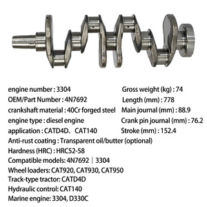 Hochwertige 3304 Kurbelwelle 4N-7692 für Caterpillar 215 219 225 Baumaschinenteile Original 3304 Motor-Kurbelwelle - Product Image 3