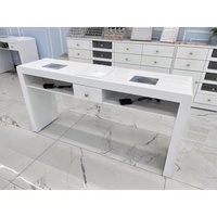 Table de manucure moderne de luxe Hongtuo blanche avec collecteur de poussière pour ongles, bureau professionnel pour salon de beauté, équipement de spa, table de maquillage