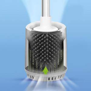 Brosse WC murale en acier inoxydable et silicone avec support pour salle de bain, en boue de diatomées - Product Image 3