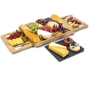 Faltbares Steak-Obst-Tablett mit drei Schubladen Käse-Aufbewahrung sset Platte Tauch-Trennwand Multifunktion schale